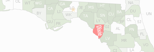 Dixie County Map