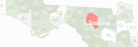 Suwannee County Map